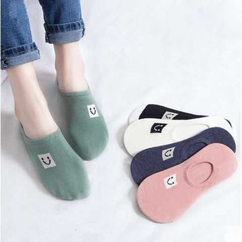 Women's Solid Color Socks Low Cut Shallow Mouth Leisure Boat Socks