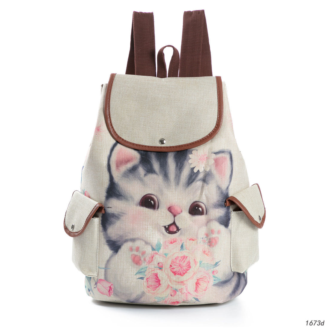 Retro Cute Cat Drawstring Backpacks