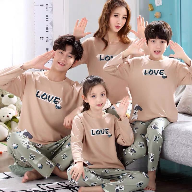 Parent-child Pajamas Cotton Long Sleeve Cartoon Children's Loungewear