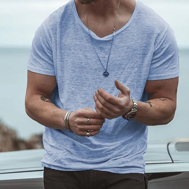 Summer Thin Menswear T-shirt Solid Color Loose