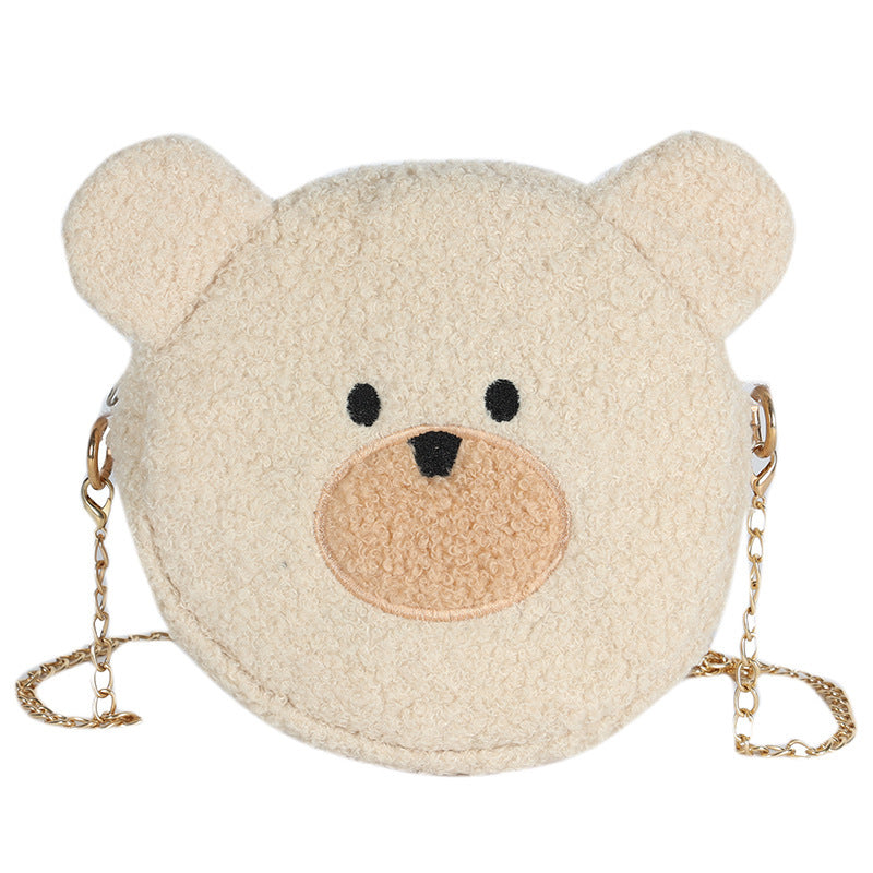 Cute Plush Embroidery Little Bear Pattern Bag