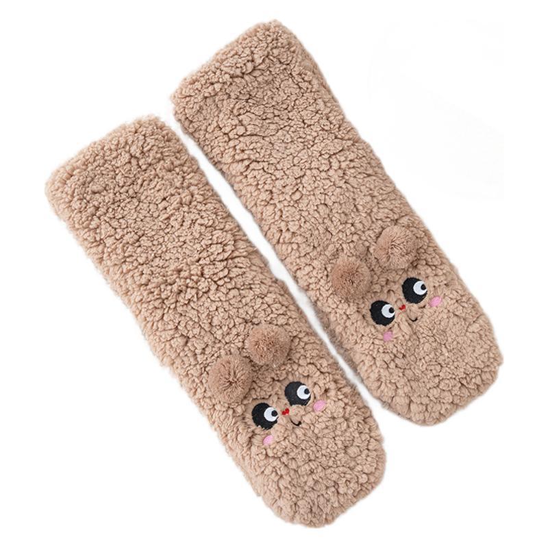 Thickened Winter Fuzzy Socks Women Warm Home Slipper Solid Color Socks Girl Cute Christmas Gift Female Funny Sleep Floor Socks