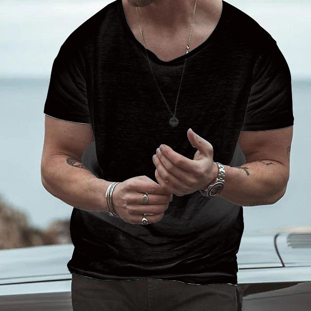 Summer Thin Menswear T-shirt Solid Color Loose