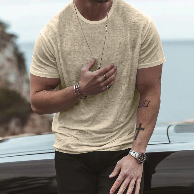 Summer Thin Menswear T-shirt Solid Color Loose